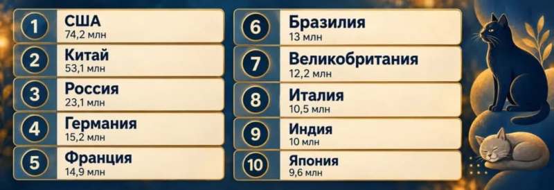 В какой стране больше всего кошек: реальная статистика и факты